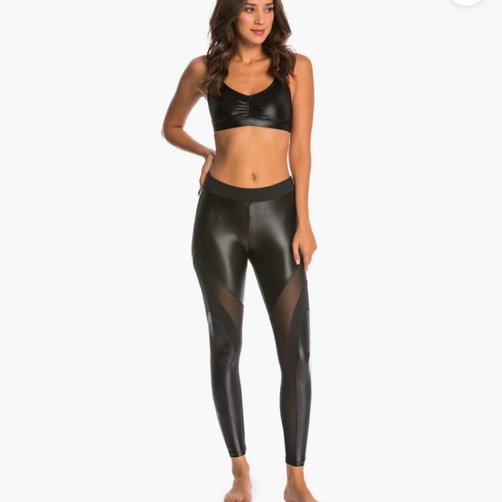 Koral Black Shiny Leggings